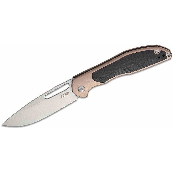 Couteau CJRB Droma Lame Acier AR-RPM9 Manche Alu Champagne/G10 KIVT Linerlock J1963BK - Livraison Gratuite
