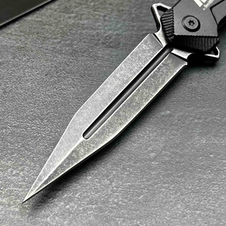 Couteau Tactical Smith&Wesson M&P Lame Acier Inox Poignée Aluminium Noir Linerlock Clip SWP1105621 - Livraison Gratuite