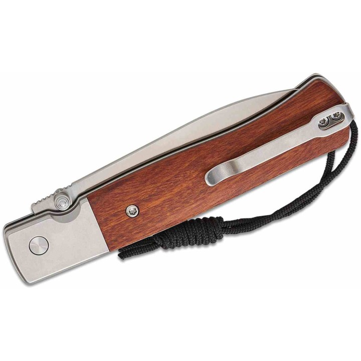 Couteau CJRB Glacier Lame Acier AR-RPM9 Manche Acier/Bois Button Lock KIVT J1961WD - Livraison Gratuite