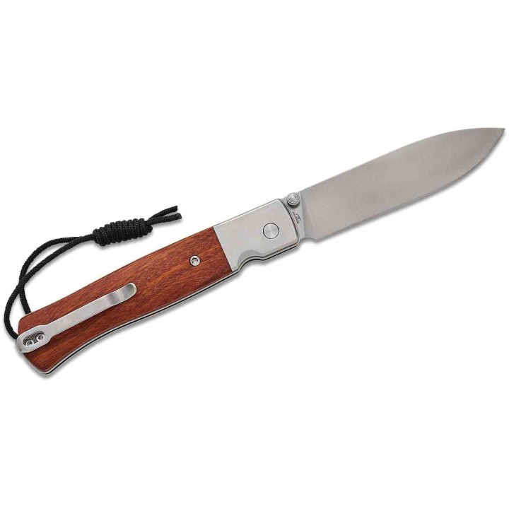 Couteau CJRB Glacier Lame Acier AR-RPM9 Manche Acier/Bois Button Lock KIVT J1961WD - Livraison Gratuite