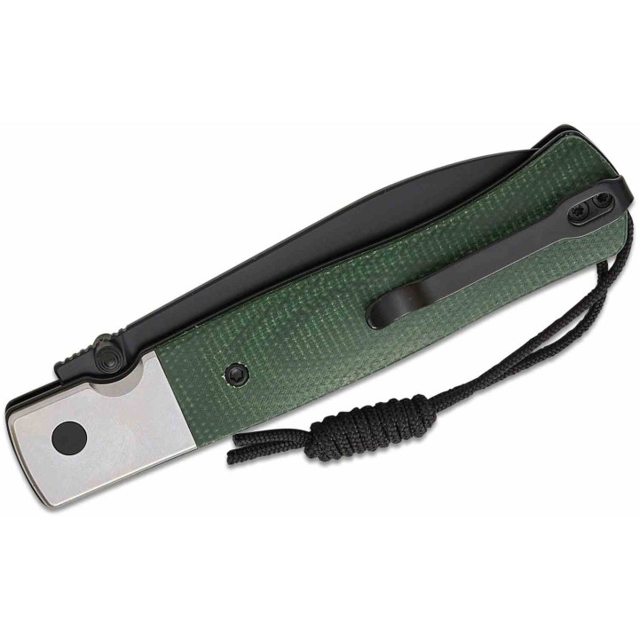 Couteau CJRB Glacier Lame Acier AR-RPM9 Manche Green Micarta Button Lock KIVT J1961BMGN - Livraison Gratuite