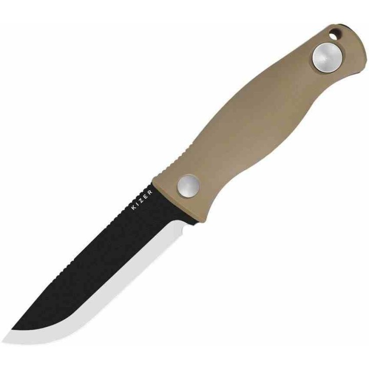 Couteau Kizer Polaris Lame Acier 1095 Manche G10 Tan Etui Kydex KI1100A4 - Livraison Gratuite