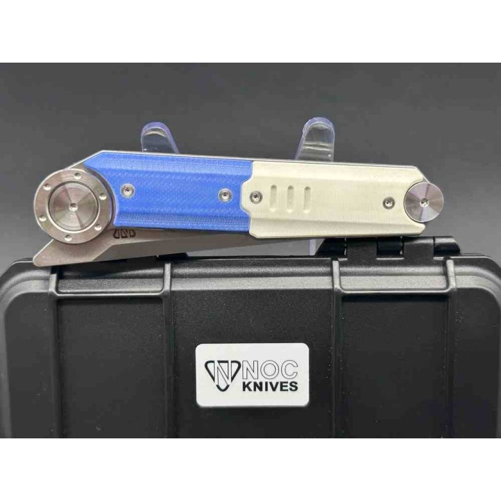 Couteau Stedemon NOC DG23 Lame Tanto Acier 440C Manche Blue/White G10/Acier STEDG2303 - Livraison Gratuite