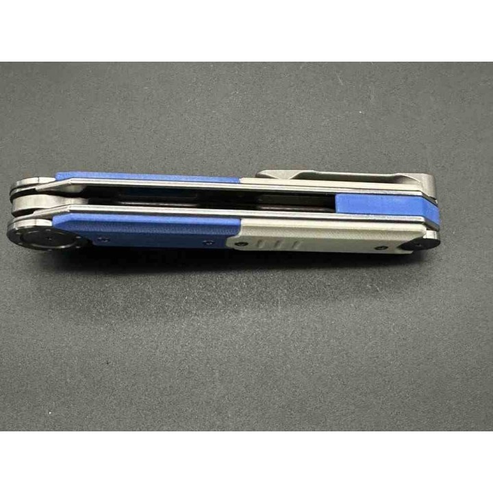 Couteau Stedemon NOC DG23 Lame Tanto Acier 440C Manche Blue/White G10/Acier STEDG2303 - Livraison Gratuite