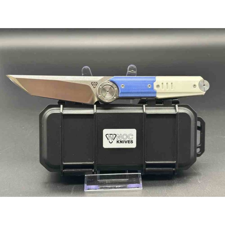 Couteau Stedemon NOC DG23 Lame Tanto Acier 440C Manche Blue/White G10/Acier STEDG2303 - Livraison Gratuite