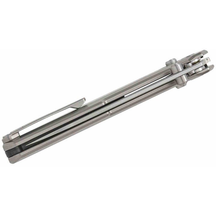Couteau NOC Knives Dark Feather Lame Acier M390 Manche Titane Crossbar Lock KIVT NOCMT2703 - Livraison Gratuite