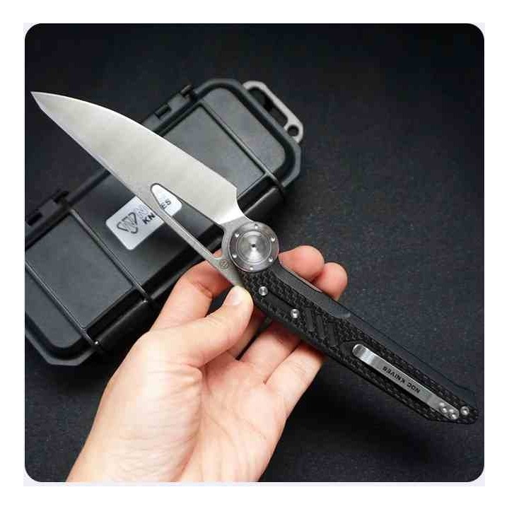 Couteau Stedemon NOC Knives DG-04 Black Lame Acier 440C Manche G10 Linerlock IKBS STEDG0401 - Livraison Gratuite