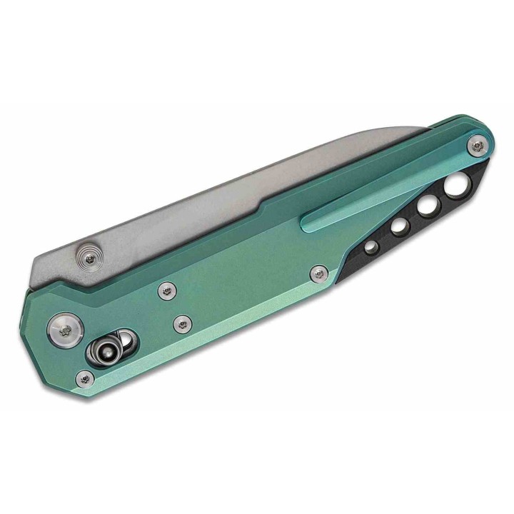 Couteau NOC Knives Dark Feather MT-27 Lame Acier M390 Manche Titane Vert Crossbar Lock NOCMT2720 - Livraison Gratuite