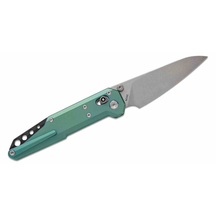 Couteau NOC Knives Dark Feather MT-27 Lame Acier M390 Manche Titane Vert Crossbar Lock NOCMT2720 - Livraison Gratuite