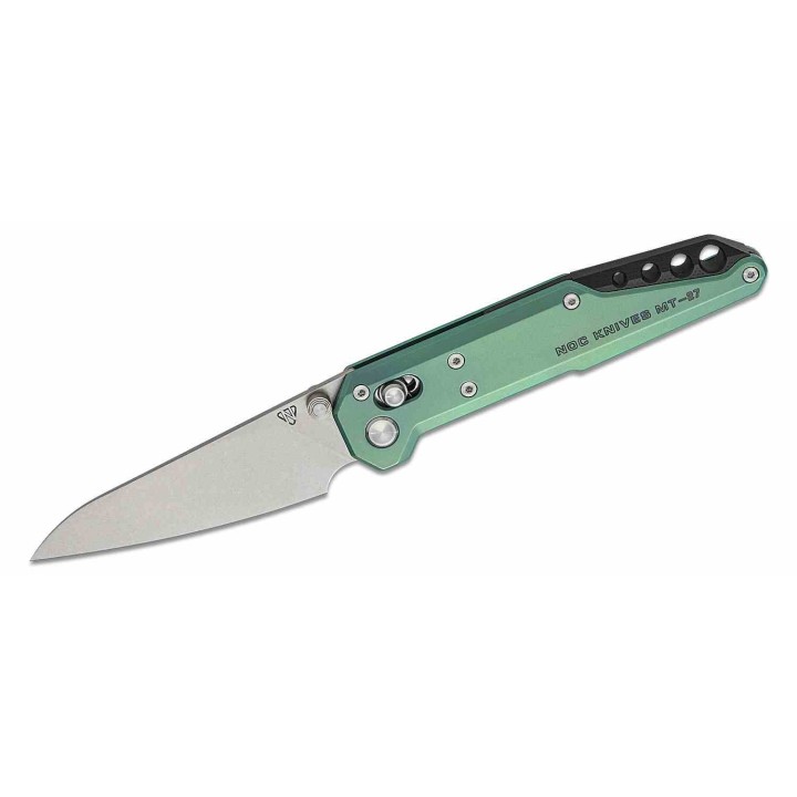 Couteau NOC Knives Dark Feather MT-27 Lame Acier M390 Manche Titane Vert Crossbar Lock NOCMT2720 - Livraison Gratuite