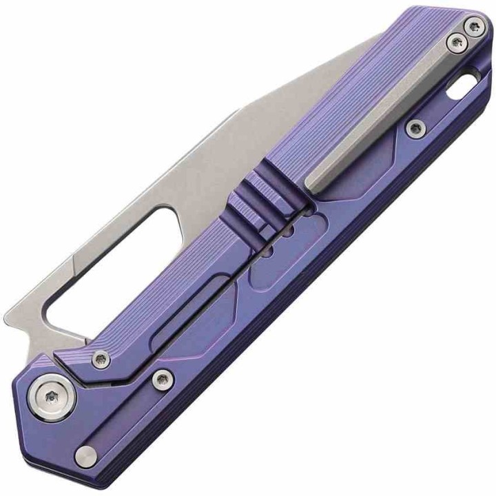 Couteau Stedemon NOC Knives DT-03 Lame Acier VG-10 Manche Titane Purple Framelock STEDT03BLU - Livraison Gratuite