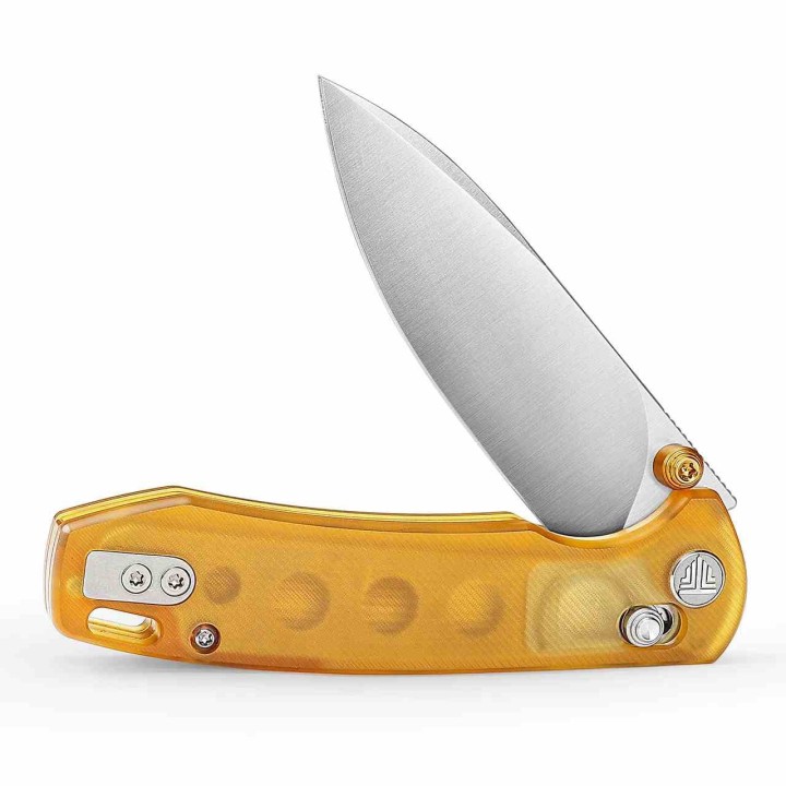 Couteau TRIVISA Dragonfly-Y Lame Acier 14C28N Manche PEI Axis Lock KIBS TVJM03YP14 - Livraison Gratuite
