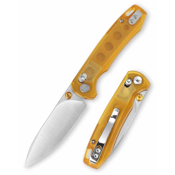 Couteau TRIVISA Dragonfly-Y Lame Acier 14C28N Manche PEI Axis Lock KIBS TVJM03YP14 - Livraison Gratuite