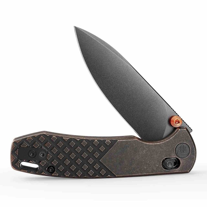 Couteau TRIVISA Dragonfly-Y Lame Acier 14C28N Manche Copper Axis Lock KIBS TVJM03CU14 - Livraison Gratuite