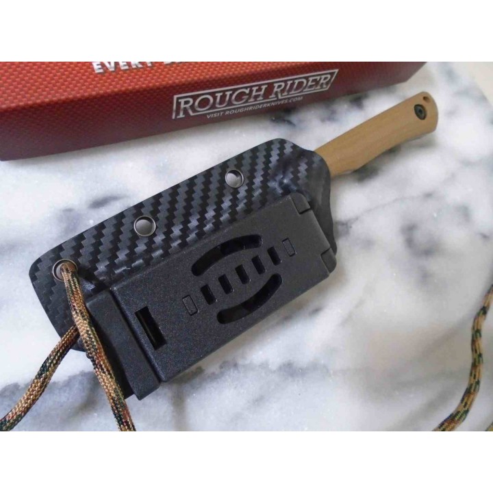 Couteau Rough Ryder Lame Acier 440 Manche G10 Brown Etui Kydex RR2709 - Livraison Gratuite