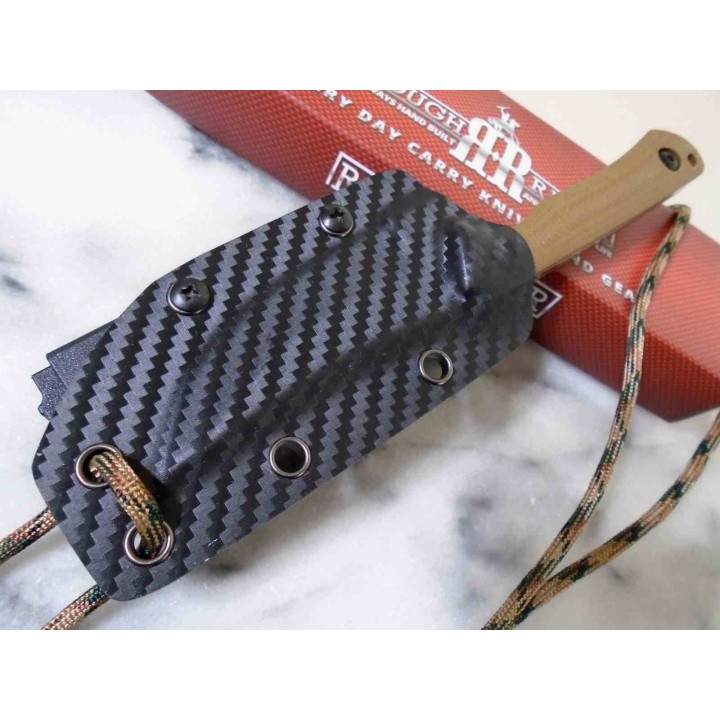 Couteau Rough Ryder Lame Acier 440 Manche G10 Brown Etui Kydex RR2709 - Livraison Gratuite