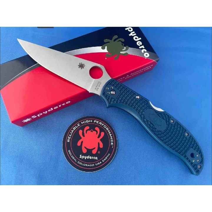Couteau Spyderco Stretch 2 XL Lightweight Lame Acier CPM-SPY27 Manche FRN Lockback Made Japan SC258PCBL - Livraison Gratuite