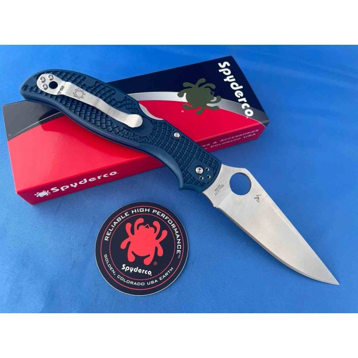 Couteau Spyderco Stretch 2 XL Lightweight Lame Acier CPM-SPY27 Manche FRN Lockback Made Japan SC258PCBL - Livraison Gratuite