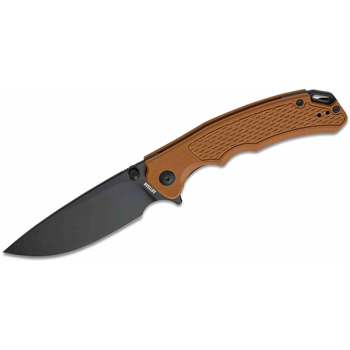 Couteau ArtisanCutlery Tradition V2 Lame Acier AR-RPM9 Manche G10 Brown Liner Lock ATZ1702MBBN - Livraison Gratuite