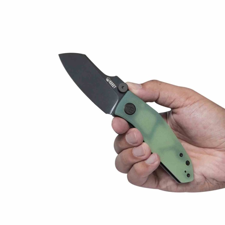Couteau Kubey Monsterdog Lame Acier 14C28N Manche G10 Jade KIBS Liner Lock Clip KUB337C - Livraison Gratuite