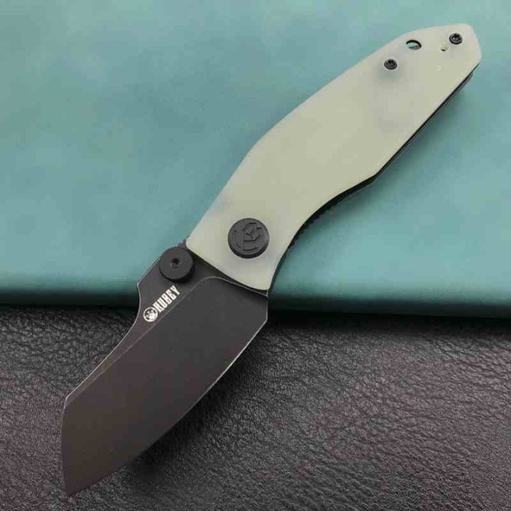 Couteau Kubey Monsterdog Lame Acier 14C28N Manche G10 Jade KIBS Liner Lock Clip KUB337C - Livraison Gratuite