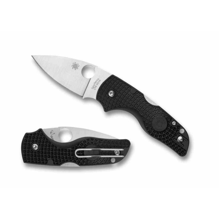 Couteau Spyderco Lil' Native Lightweight Lame Acier CTS BD1N Manche FRN Noir Made USA SC230PBK - Livraison Gratuite