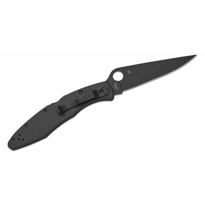 Couteau Spyderco Police Black Lame Acier VG10 Manche Acier Inox Noir Lockback Made Japan SC07BKP - Livraison Gratuite