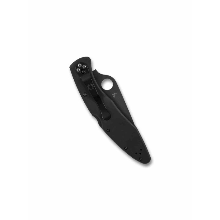 Couteau Spyderco Police Black Lame Acier VG10 Manche Acier Inox Noir Lockback Made Japan SC07BKP - Livraison Gratuite