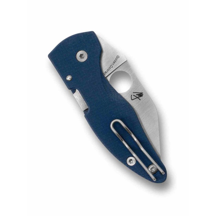 Couteau Spyderco MicroJimbo Lame Acier CPM-SPY27 Manche G10 Bleu Compression Lock USA SC264GPCBL - Livraison Gratuite