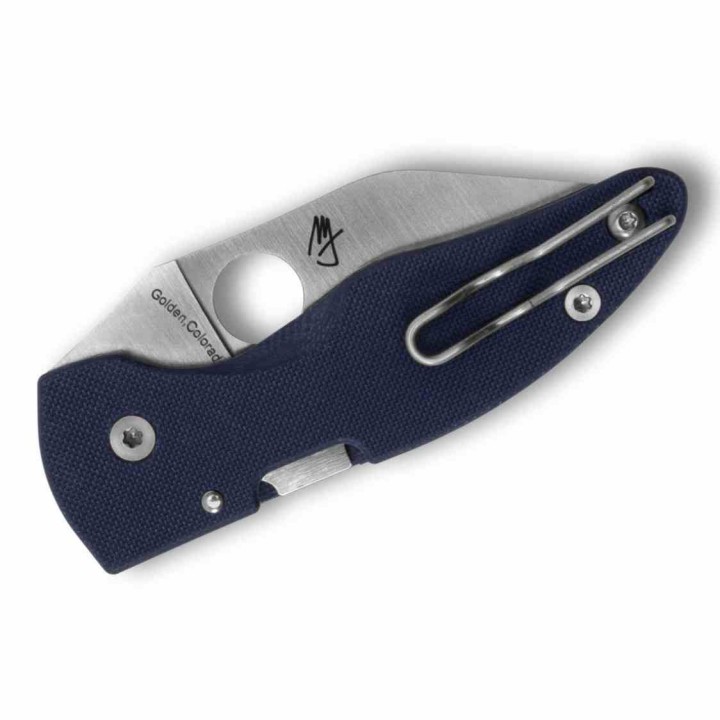 Couteau Spyderco MicroJimbo Lame Acier CPM-SPY27 Manche G10 Bleu Compression Lock USA SC264GPCBL - Livraison Gratuite