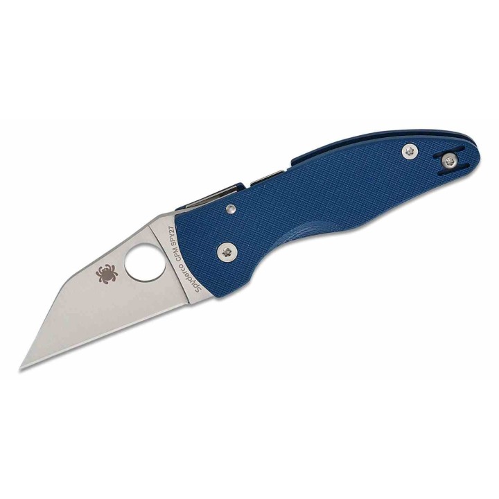 Couteau Spyderco MicroJimbo Lame Acier CPM-SPY27 Manche G10 Bleu Compression Lock USA SC264GPCBL - Livraison Gratuite
