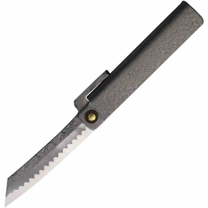 Couteau Higonokami Tsuchime Small Lame Acier VG-10 Manche Acier Plié Japan HIGOTM01 - Livraison Gratuite