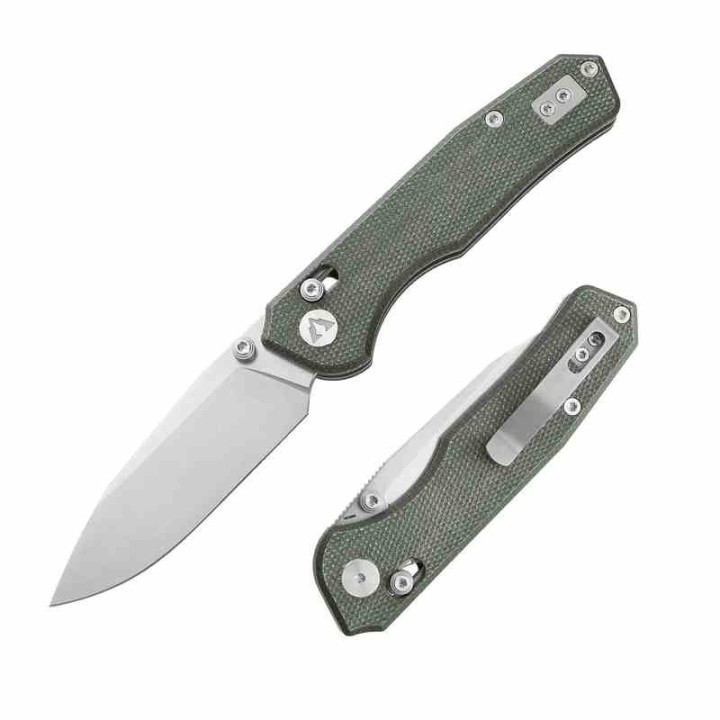Couteau CMB Made Knives Explore Lame Acier 14C28N Manche Micarta OD Axis Lock KIVT CMB18A - Livraison Gratuite