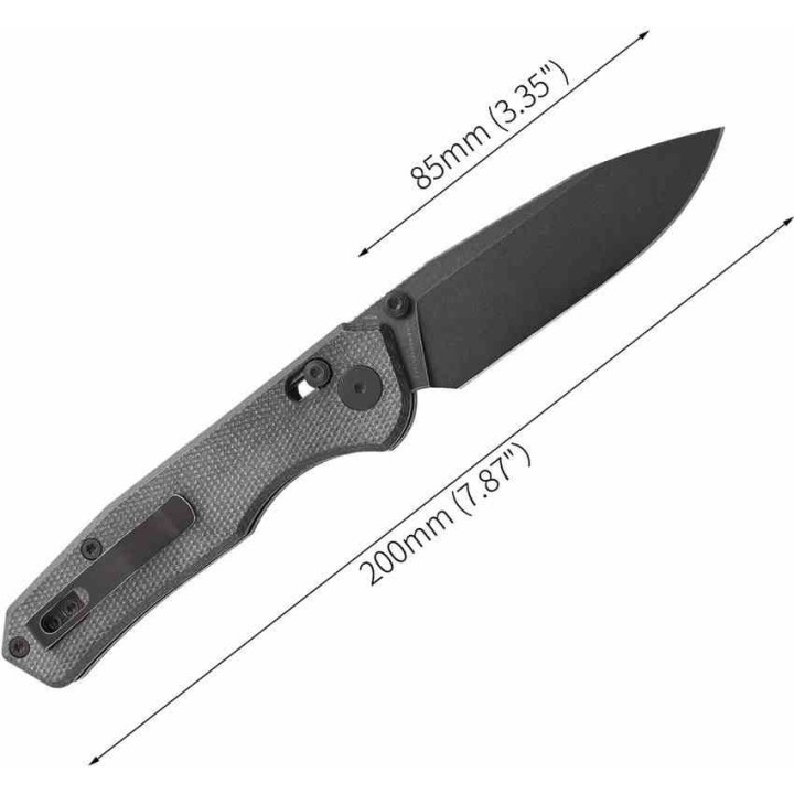 Couteau CMB Made Knives Explore Lame Acier 14C28N Blk Manche Micarta Black Axis Lock KIVT CMB18B - Livraison Gratuite