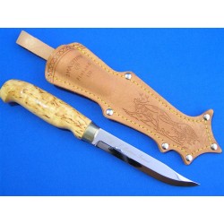 Couteau Marttiini Lynx Knife 139 Lame Acier Sandvick Manche Bois Etui Cuir Made In Finland MN139010 - Livraison Gratuite