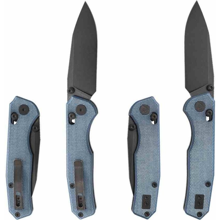 Couteau CMB Made Knives Explore Lame Acier 14C28N BLK Manche Micarta Blue Axis Lock KIVT CMB18E - Livraison Gratuite
