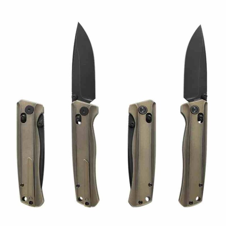 Couteau CMB Made Knives Braveman Lame Acier S35VN Manche Titane Bronze IKBS Axis Lock CMB17C - Livraison Gratuite