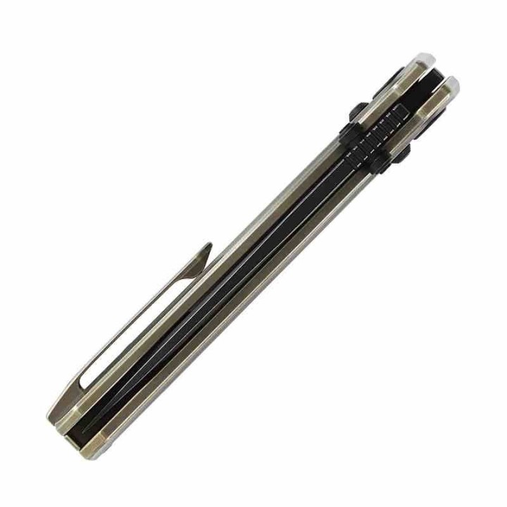 Couteau CMB Made Knives Braveman Lame Acier S35VN Manche Titane Bronze IKBS Axis Lock CMB17C - Livraison Gratuite