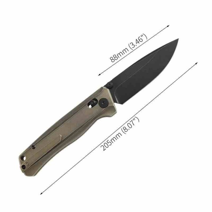 Couteau CMB Made Knives Braveman Lame Acier S35VN Manche Titane Bronze IKBS Axis Lock CMB17C - Livraison Gratuite