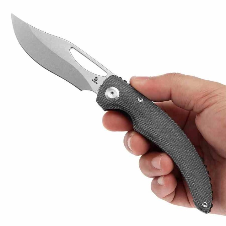 Couteau Tenable Gideon Lame Nitro-V Manche Micarta Noir Linerlock Clip T1119A1 - Livraison Gratuite