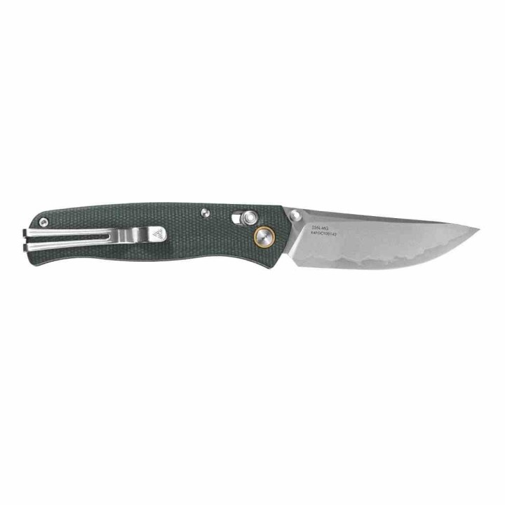 Couteau SRM Medal Lame Acier Laminated 140Cr Manche Micarta Vert OD Ambi-Lock SRM255LMG2 - Livraison Gratuite