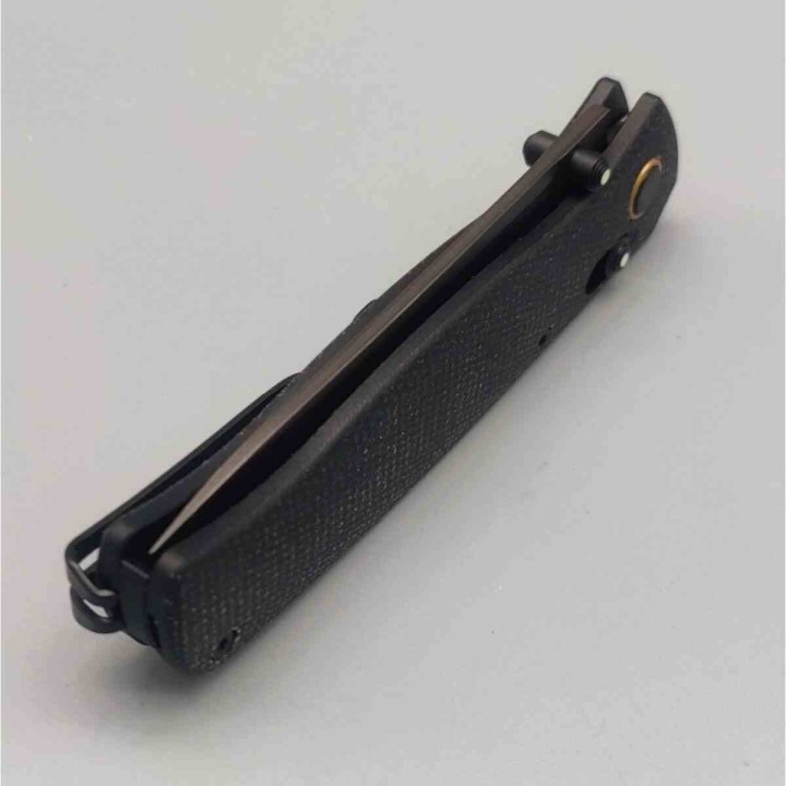 Couteau SRM Medal Lame Acier Laminated 140Cr Manche Black Micarta Ambi-Lock SRM255LMB2 - Livraison Gratuite