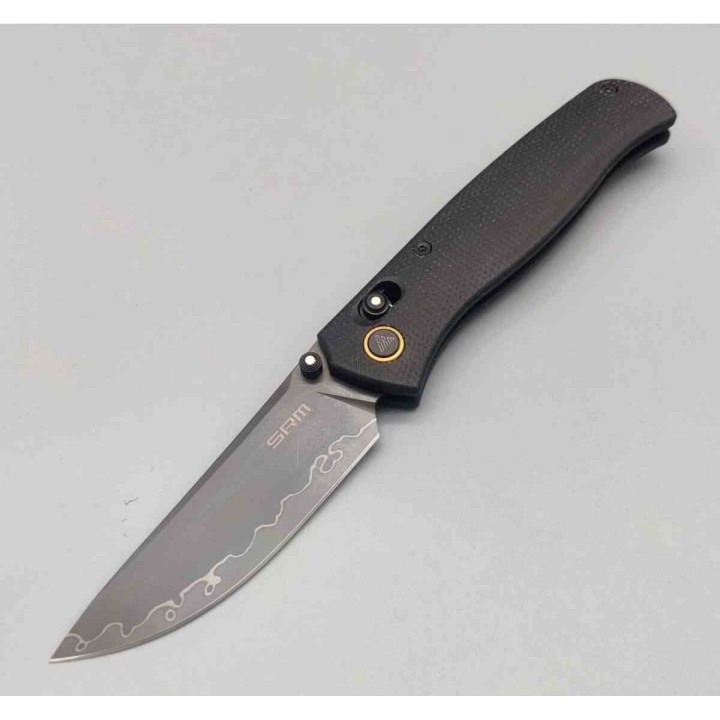 Couteau SRM Medal Lame Acier Laminated 140Cr Manche Black Micarta Ambi-Lock SRM255LMB2 - Livraison Gratuite