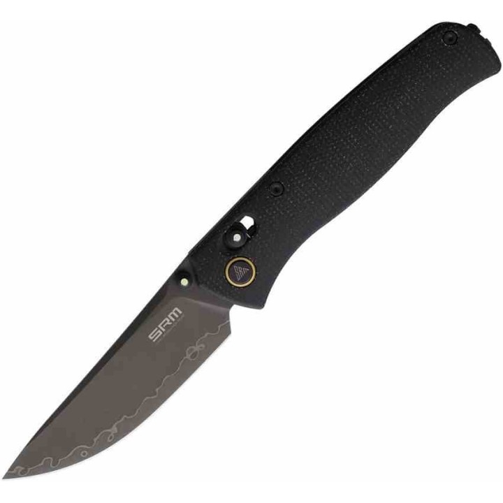 Couteau SRM Medal Lame Acier Laminated 140Cr Manche Black Micarta Ambi-Lock SRM255LMB2 - Livraison Gratuite