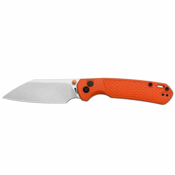 Couteau CJRB Pyrite Light Lame Acier AR-SFII Manche FRN Orange Button Lock KIVT J1945OE - Livraison Gratuite