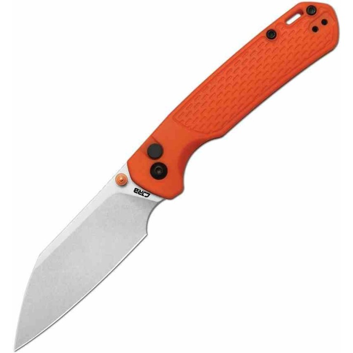 Couteau CJRB Pyrite Light Lame Acier AR-SFII Manche FRN Orange Button Lock KIVT J1945OE - Livraison Gratuite
