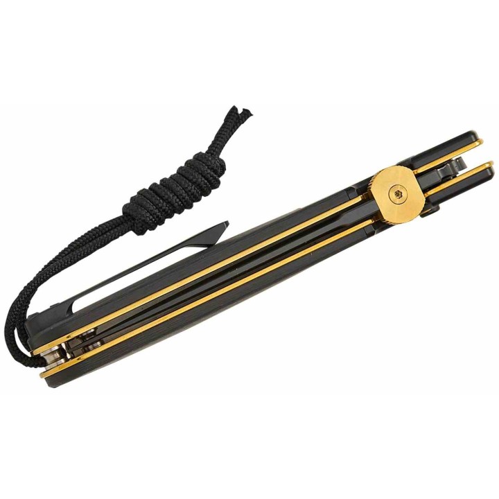 Couteau CJRB Perfect Locust Lame Acier S90V Manche Titane/FCarbone Button Lock Kivt J1951GBCF1 - Livraison Gratuite