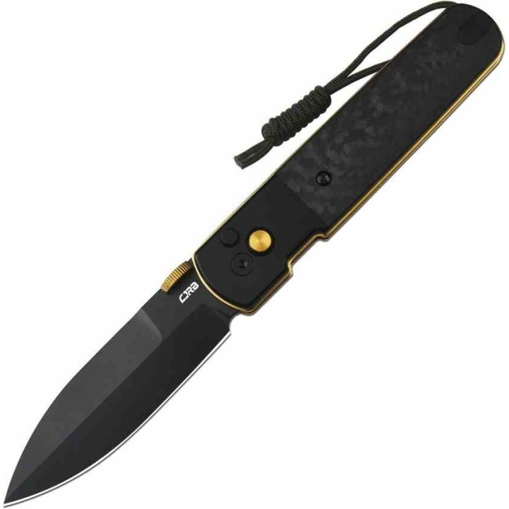 Couteau CJRB Perfect Locust Lame Acier S90V Manche Titane/FCarbone Button Lock Kivt J1951GBCF1 - Livraison Gratuite