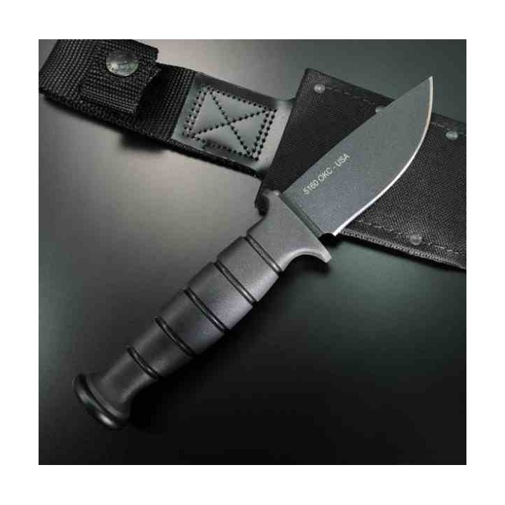 Couteau Ontario SP40 Lame Acier Carbone 5160 Manche en Kraton Noir Etui Nylon MOLLE USA ON8540 - Livraison Gratuite