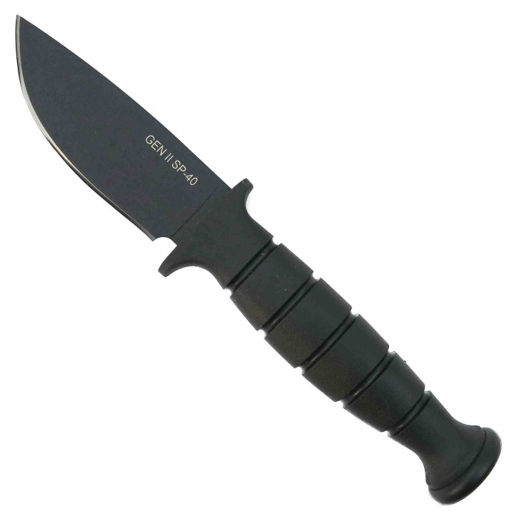 Couteau Ontario SP40 Lame Acier Carbone 5160 Manche en Kraton Noir Etui Nylon MOLLE USA ON8540 - Livraison Gratuite